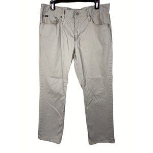 Polo Ralph Lauren Pants Khaki 34x30 Cotton Blend Flat Front Zip Straight‎ Mens